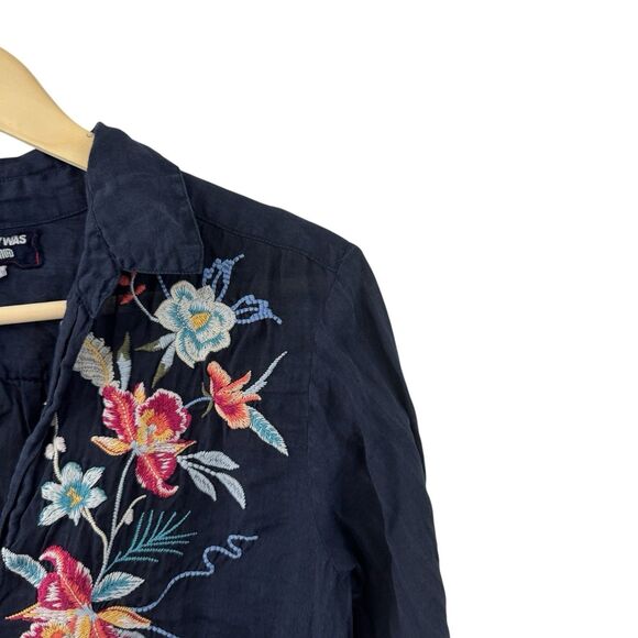 Johnny Was Workshop X-Small Miro Henley Popover Tunic Top Embroidered Womens - Picture 7 of 16